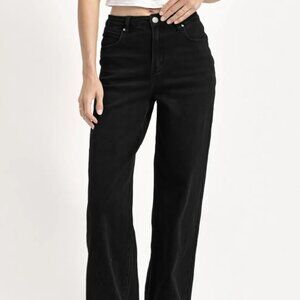 Casual Mid-Rise Denim Multi-Pocket Wide Leg Jeans